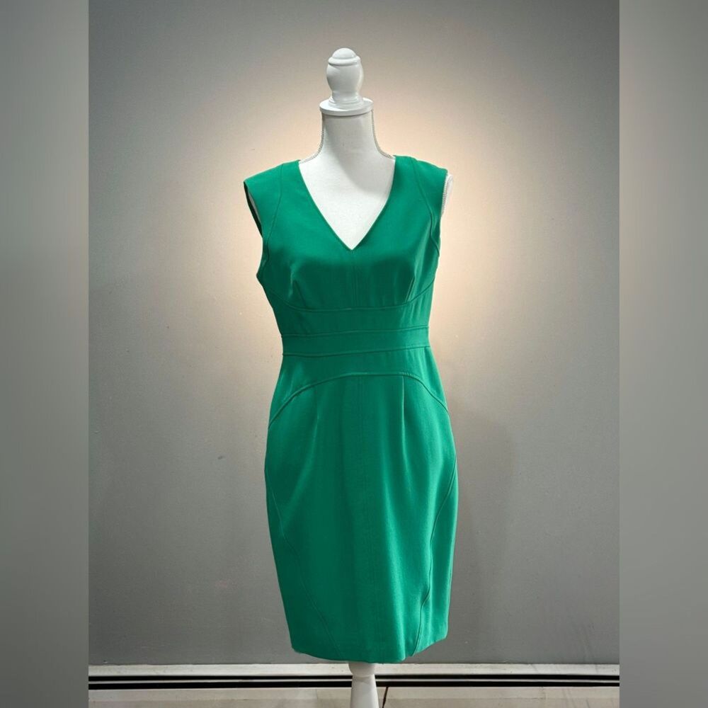 Green Adrianna Papell Sleeveless Sheath Dress Size 8P EUC
